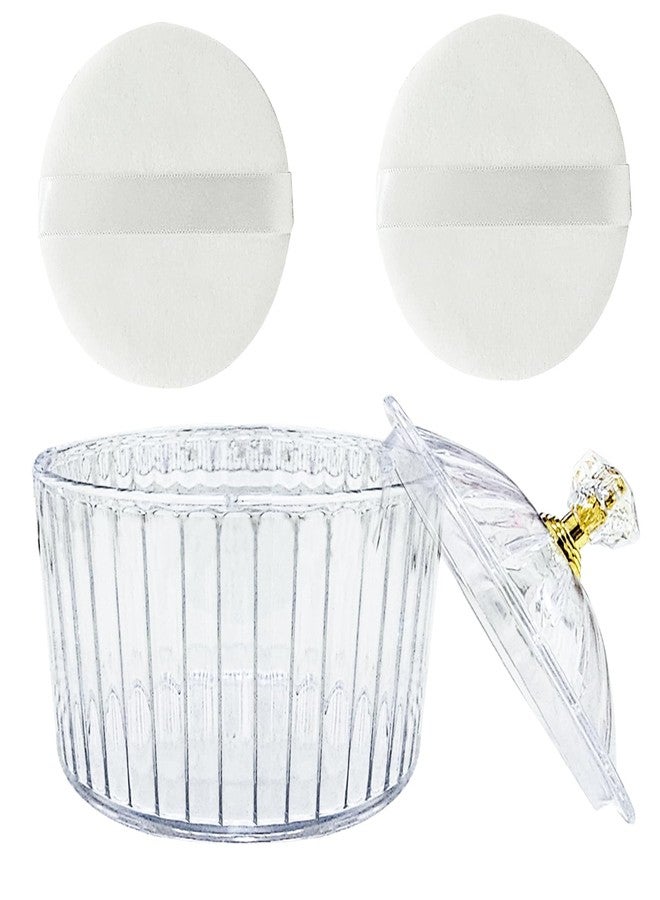 Jolbndcv 3 Pcs Body Face Plastic Powder Puff and Container Dish Fluffy Soft Large Powder Puff for Women(Roman jar Shape) - Image 1