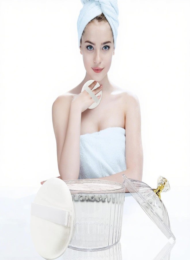 Jolbndcv 3 Pcs Body Face Plastic Powder Puff and Container Dish Fluffy Soft Large Powder Puff for Women(Roman jar Shape) - Image 4