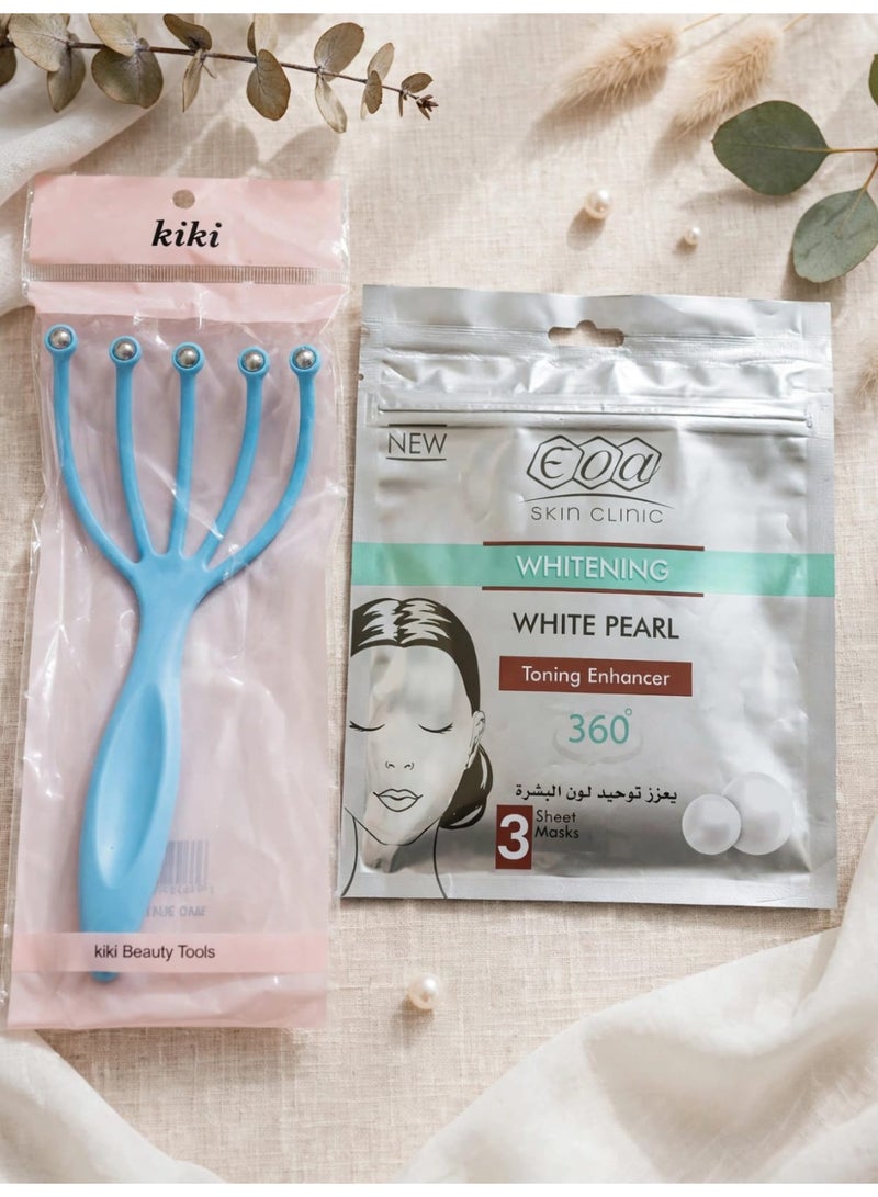 Eva Scalp massager. Pamper your scalp and let your hair breathe. The Kiki massager with soft metal heads stimulates blood circulation in the scalp and helps reduce stress and headaches. - Image 1