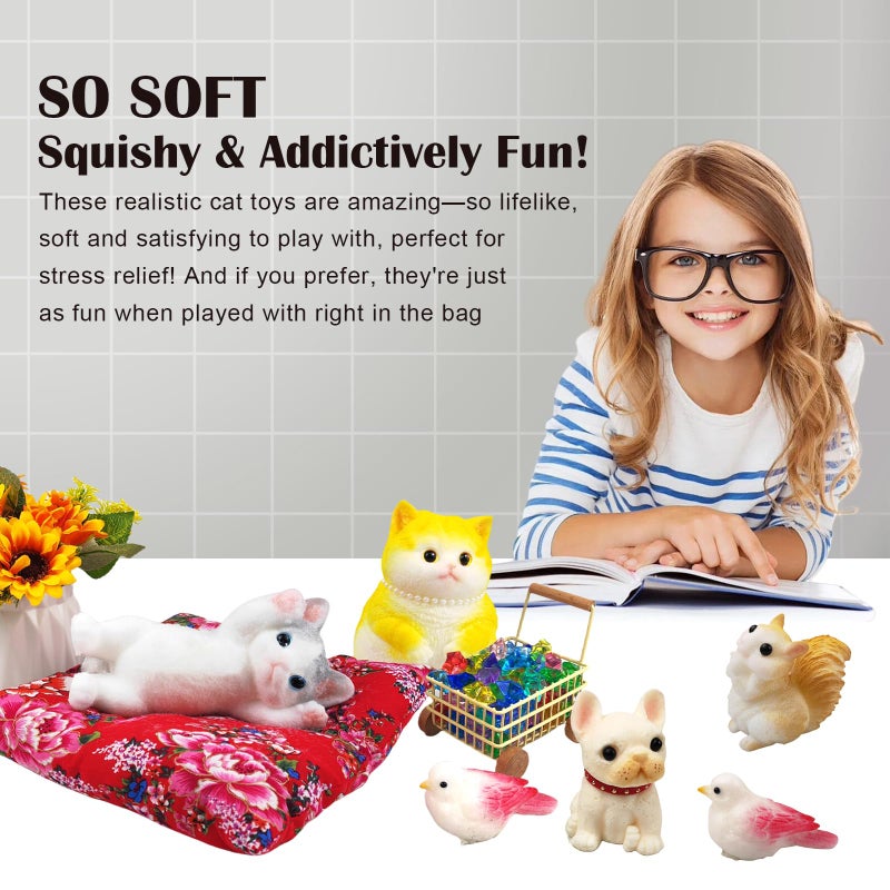 YVBBHE Big Hand Painted Cat Squishy Toysï¼ŒLarge Cute Ultra Soft Kitty Squeeze Fidget Toys for Stress Relief ,Kawaii Squishies Sticky Animal Toys for Adults Kids,Decompression Sensory Balls Toys for Autism - Image 5