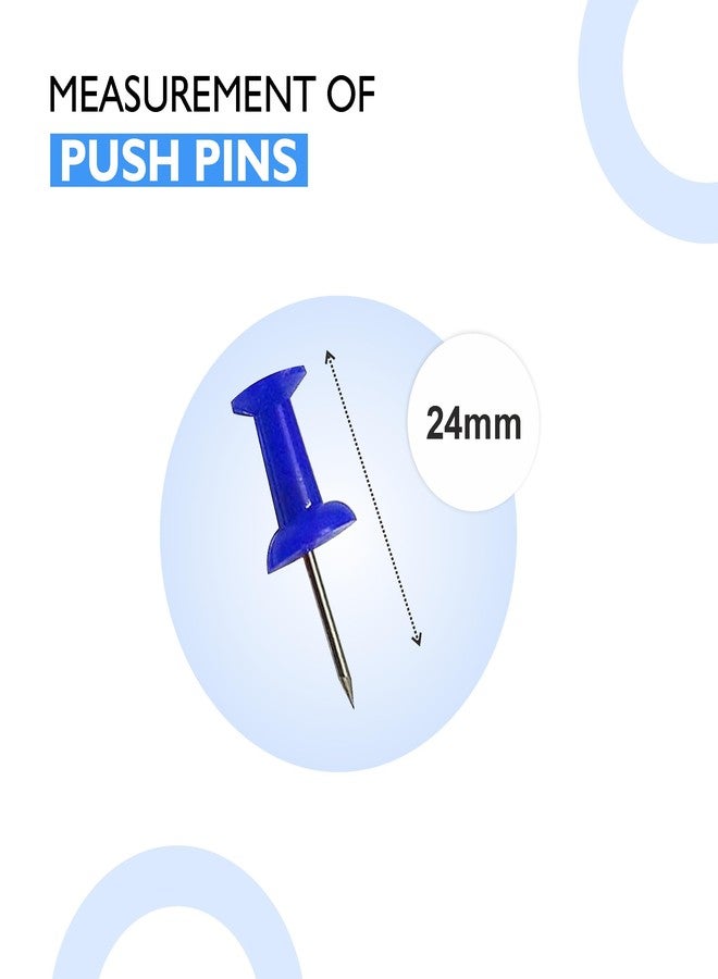 YAJNAS® 100 Pieces Transparent Multicolor Push Pins/Thumb/Tracks Pins & Gem Pins for Notice Boards, Soft Boards, Bulletin Boards, Display Boards-Ideal for Office, Home, School, Shop, Craft Work - Image 3