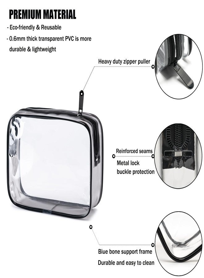 MODENGKONGJIAN TSA Approved Toiletry Bag, 3 Pcs Clear Toiletries Bags Quart Size Travel Makeup Cosmetic Bag for Women Men, Carry on Airport Airline Compliant Bag (Matte black) - Image 3