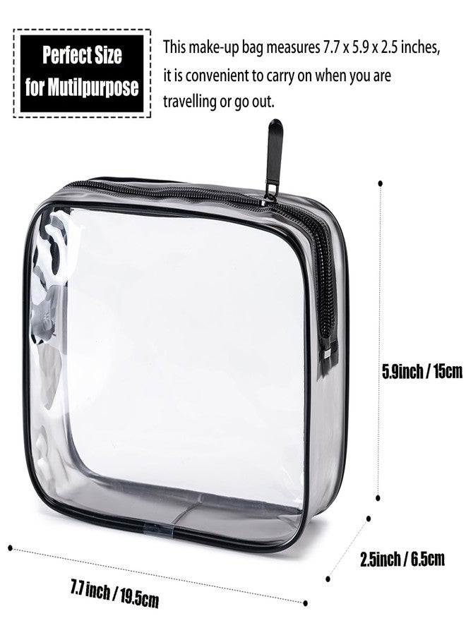 MODENGKONGJIAN TSA Approved Toiletry Bag, 3 Pcs Clear Toiletries Bags Quart Size Travel Makeup Cosmetic Bag for Women Men, Carry on Airport Airline Compliant Bag (Matte black) - Image 4