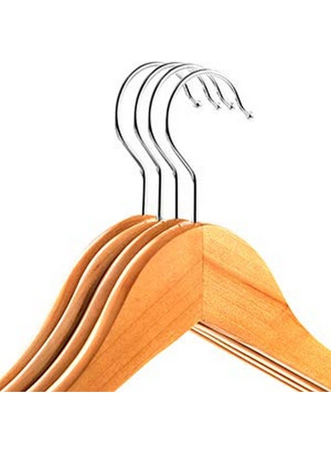 WHISKET WHISKET - Premium Hangers for Wardrobe,Slim Coat Hanger - Suit Hangers with 360-Degree Rotatable Hook Wood Hangers with Shoulder Grooves -Smooth Finish Wooden Hangers (Beige) [Pack of 6]  - Image 4