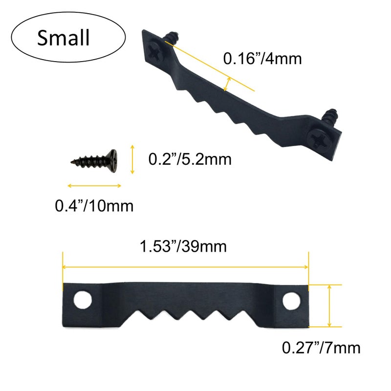 EesTeck 30 Pack Large Heavy and 30 Pack Small Sawtooth Picture Hangers Steel Picture Hangers with Screws Picture Hang Solutions, for Hanging Clock Paintings Artwork Picture Frame Hook Photos (Black) - Image 3