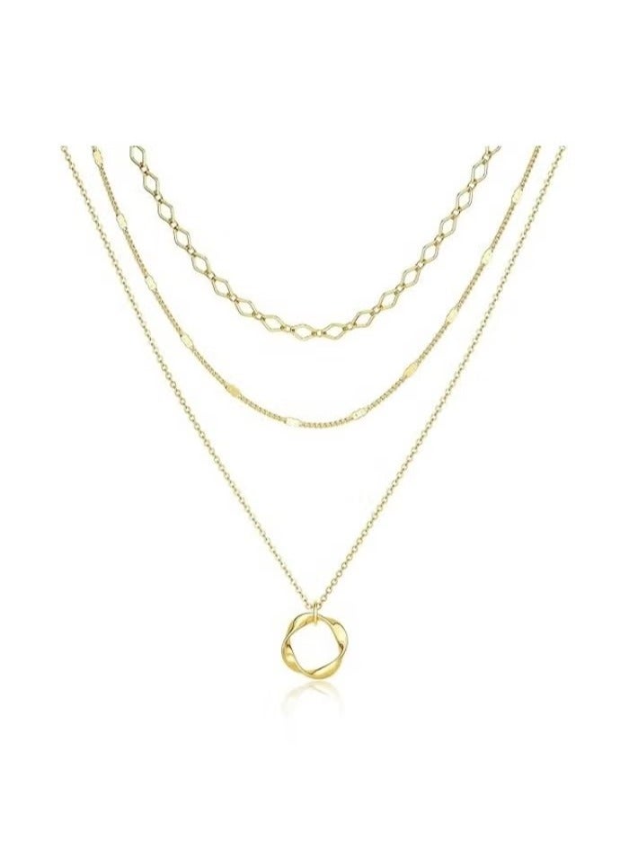 Layered Gold Necklaces for Women, Stackable Dainty 14K Real Gold Plated/Silver Chain Necklace Layering Beach Cute Fashion Pendant Choker Necklaces Trendy Jewelry Set Gifts for Women Teen Girls  - Image 1