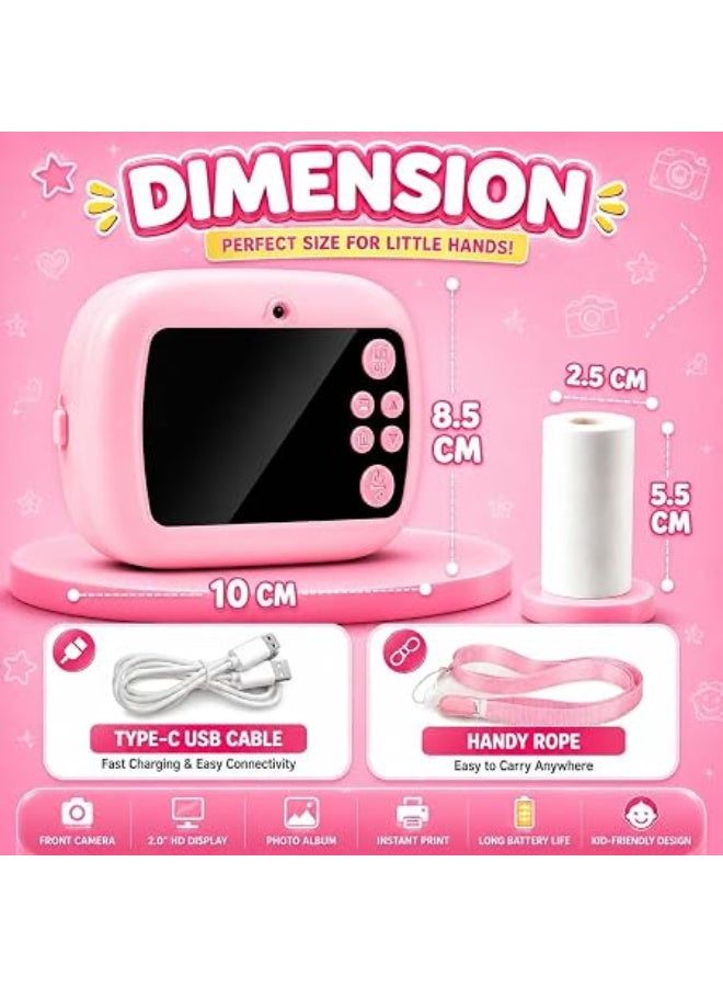 DIY instant digital camera for children with printer, girls’ colour - Image 4