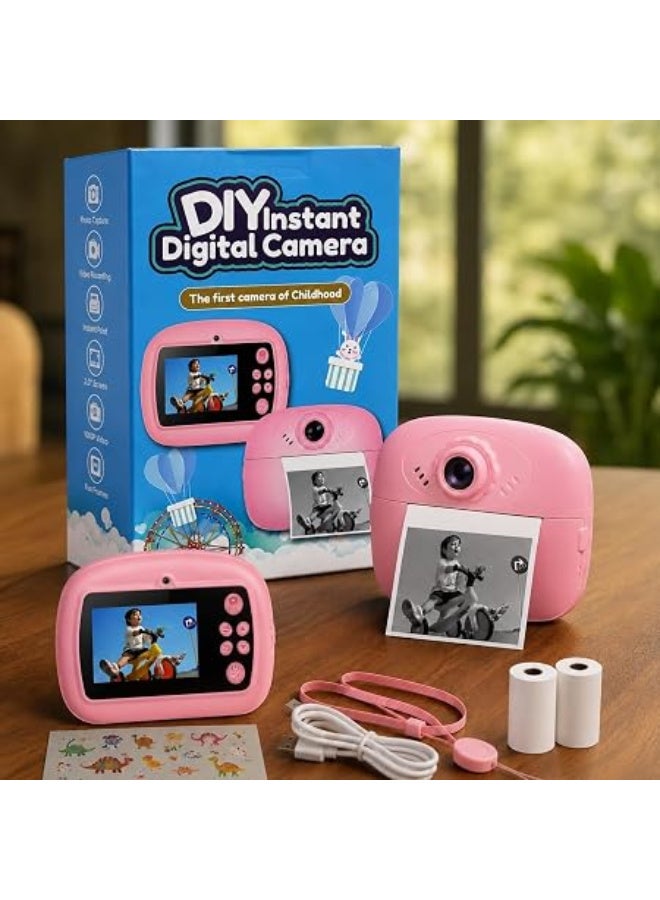 DIY instant digital camera for children with printer, girls’ colour - Image 3