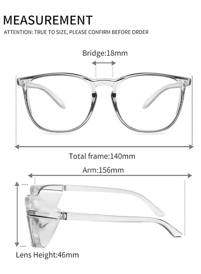 Safety Goggles with Side Shields 1-Pack Anti-Fog Dust-proof Scratch-proof Splash-proof Chemical Wrapped Eye Protection Nurse Worker Architect Clear（Black) - Image 3