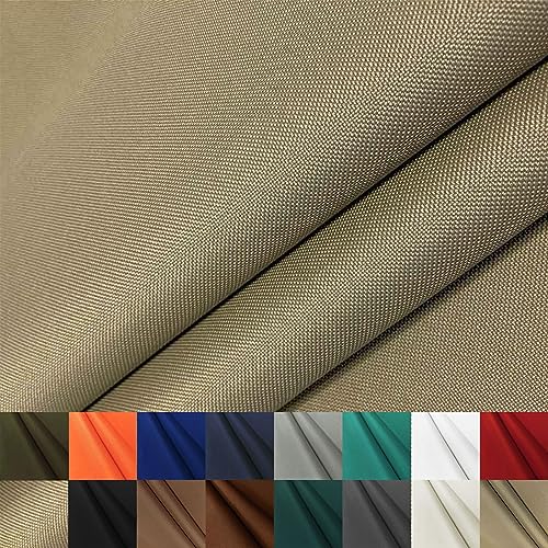 Foreate Waterproof Canvas Fabric by The Yard 600D Upholstery Cordura Fabric 58" Wide for Chairs Indoor Outdoor Water Resistant Canvas Polyester Material Sewing DIY Cloth, 1 Yard Khaki - Image 1