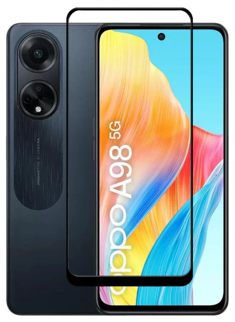 ACLIX Antistatic ESD Dustproof Premium Quality High Definition Tempered Glass Screen Protector Designed For Oppo A98 - Image 1