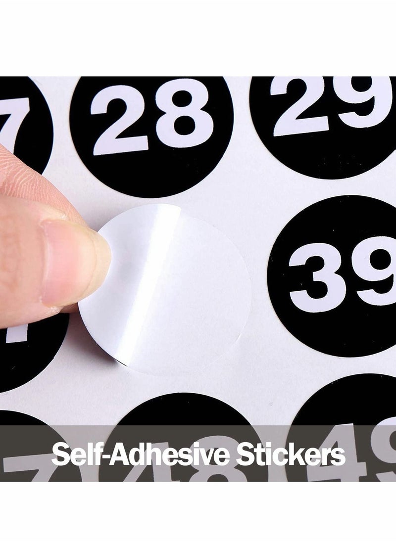 Excefore - Number Stickers, Consecutive Number Stickers (1-50) 2.54cm Number Labels Waterproof Self-Adhesive Universal Label for Indoor Outdoor Daily Storage Uses (10 Sheets) - Image 1