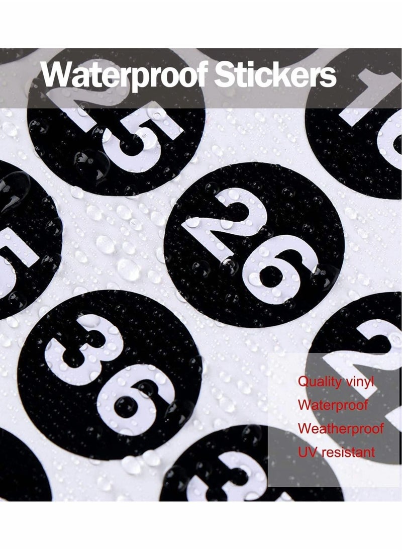 Excefore - Number Stickers, Consecutive Number Stickers (1-50) 2.54cm Number Labels Waterproof Self-Adhesive Universal Label for Indoor Outdoor Daily Storage Uses (10 Sheets) - Image 1