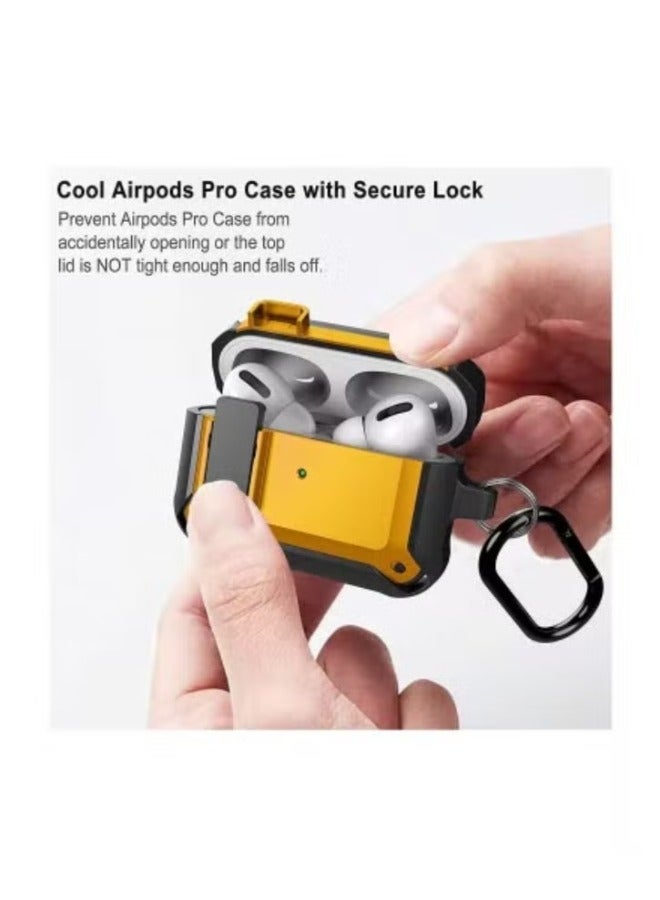 Airpods pro case cover with keychain shockproof resilient shock Absorption Secure Lock designed compatible airpod pro case wireless charging for men women - Image 2