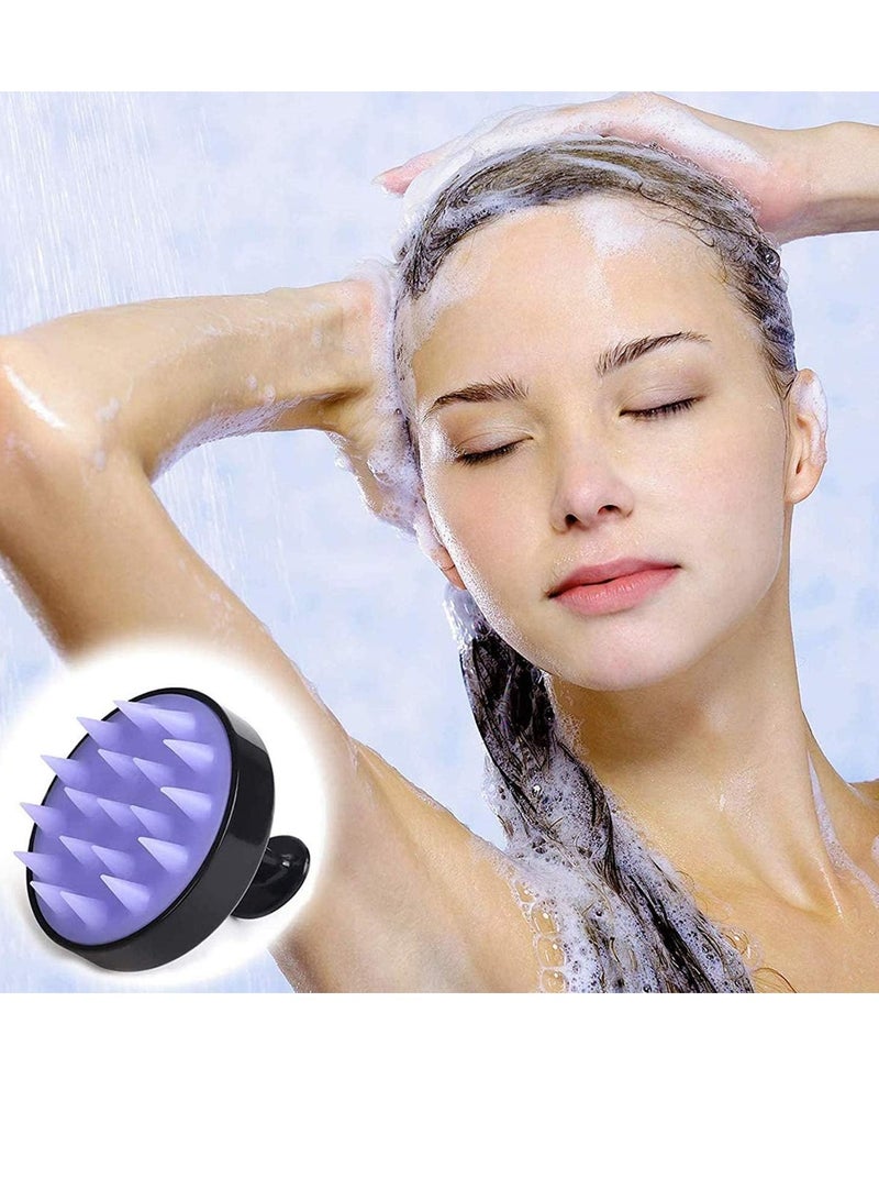 Shower Scalp Massage Shampoo Brush, Soft Silicone Bristle Scalp Cleanser for Hair Growth and Dandruff Treatment, Wet Dry Oil Hair Care Head Brush for All Multicolored Hair Types - Image 2