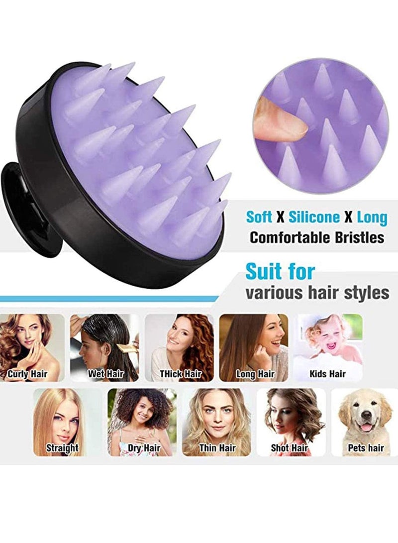 Shower Scalp Massage Shampoo Brush, Soft Silicone Bristle Scalp Cleanser for Hair Growth and Dandruff Treatment, Wet Dry Oil Hair Care Head Brush for All Multicolored Hair Types - Image 3