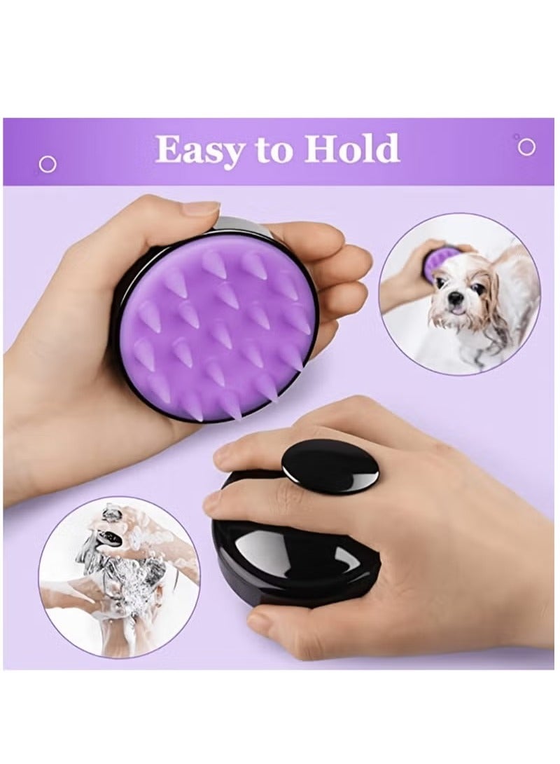 Shower Scalp Massage Shampoo Brush, Soft Silicone Bristle Scalp Cleanser for Hair Growth and Dandruff Treatment, Wet Dry Oil Hair Care Head Brush for All Multicolored Hair Types - Image 4