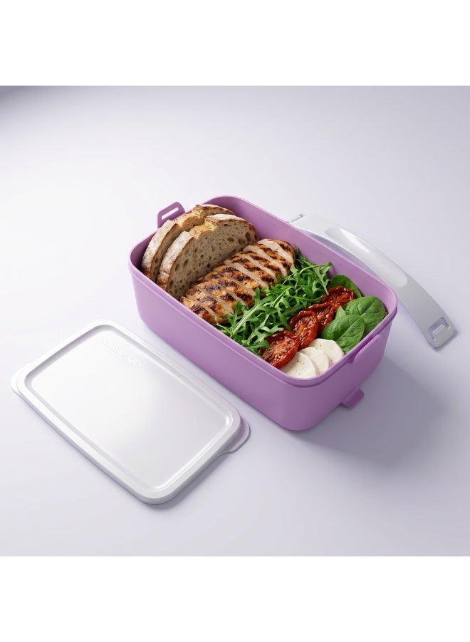 EasyGO Easy-Go 1.5L Portable Lunch Box with Handle- Unsectioned – Microwave, Freezer & Dishwasher Safe - Image 1
