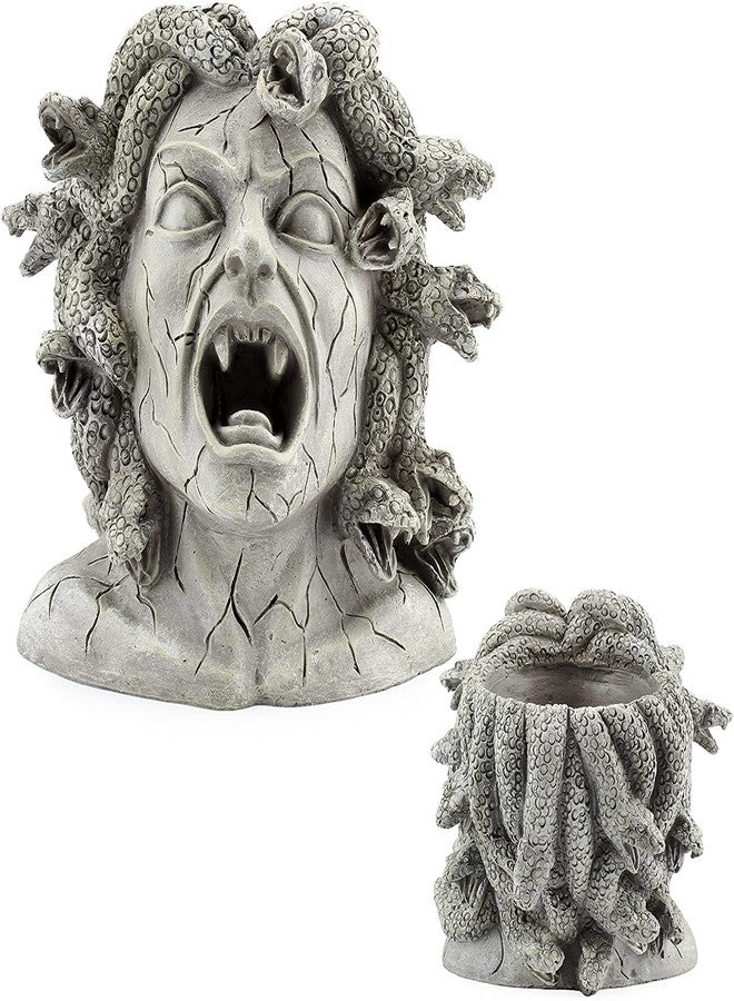 Darware Resin Medusa Head Planter, Large Garden Decor Statue Flower Pot - Image 1
