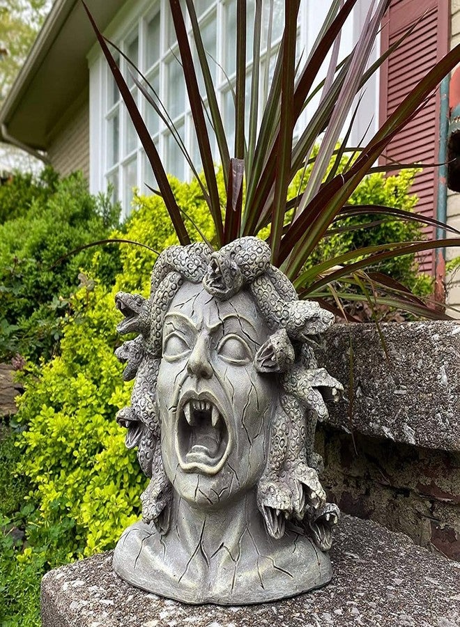Darware Resin Medusa Head Planter, Large Garden Decor Statue Flower Pot - Image 3