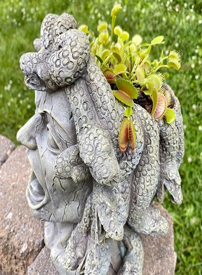 Darware Resin Medusa Head Planter, Large Garden Decor Statue Flower Pot - Image 4