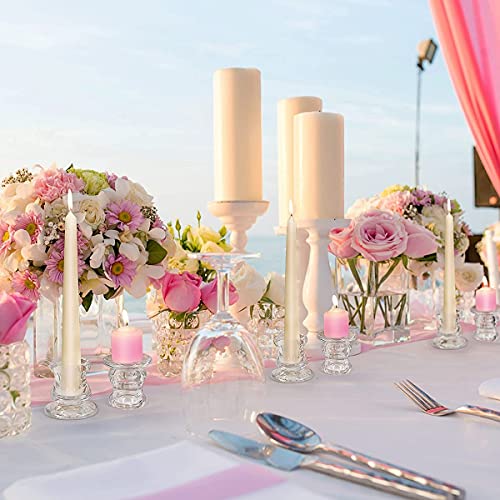 NITIME Candlestick Holders Bulk - 12PCS Taper Candle Holders for Table Centerpiece - Thick Glass Candle Holders for Wedding, Party and Festival Decoration - Image 3