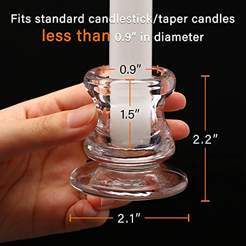 NITIME Candlestick Holders Bulk - 12PCS Taper Candle Holders for Table Centerpiece - Thick Glass Candle Holders for Wedding, Party and Festival Decoration - Image 2