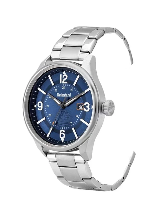 Timberland Blake Blue Dial Silver Stainless Steel Analog Watch for Men 46mm