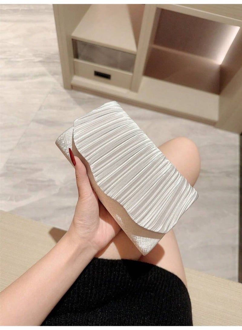Women Evening Clutch Soft Pleated Elegant Design for Special Occasions - Image 3