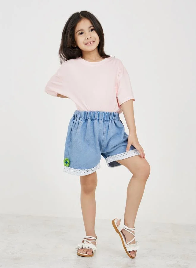 Styli Oversized Printed Back Round Neck T-Shirt