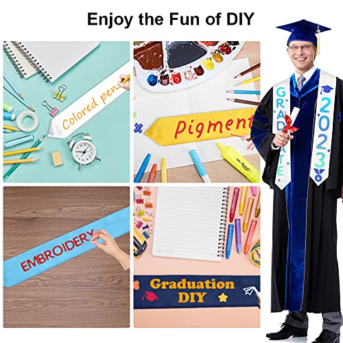 QEYMN Graduation Stole,Plain Graduation Sash,Graduation Stole Class of 2024 for Unisex Adults,Graduation Stole Sash for Academic and Choral 70" White Color - Image 5