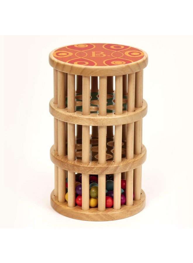B. toys- A-Maze Rain Rush Dexterity Toy- Crawling Rolling Tower- Developmental Natural Wooden Rainmaker Toy- Toys for Toddlers - Image 1