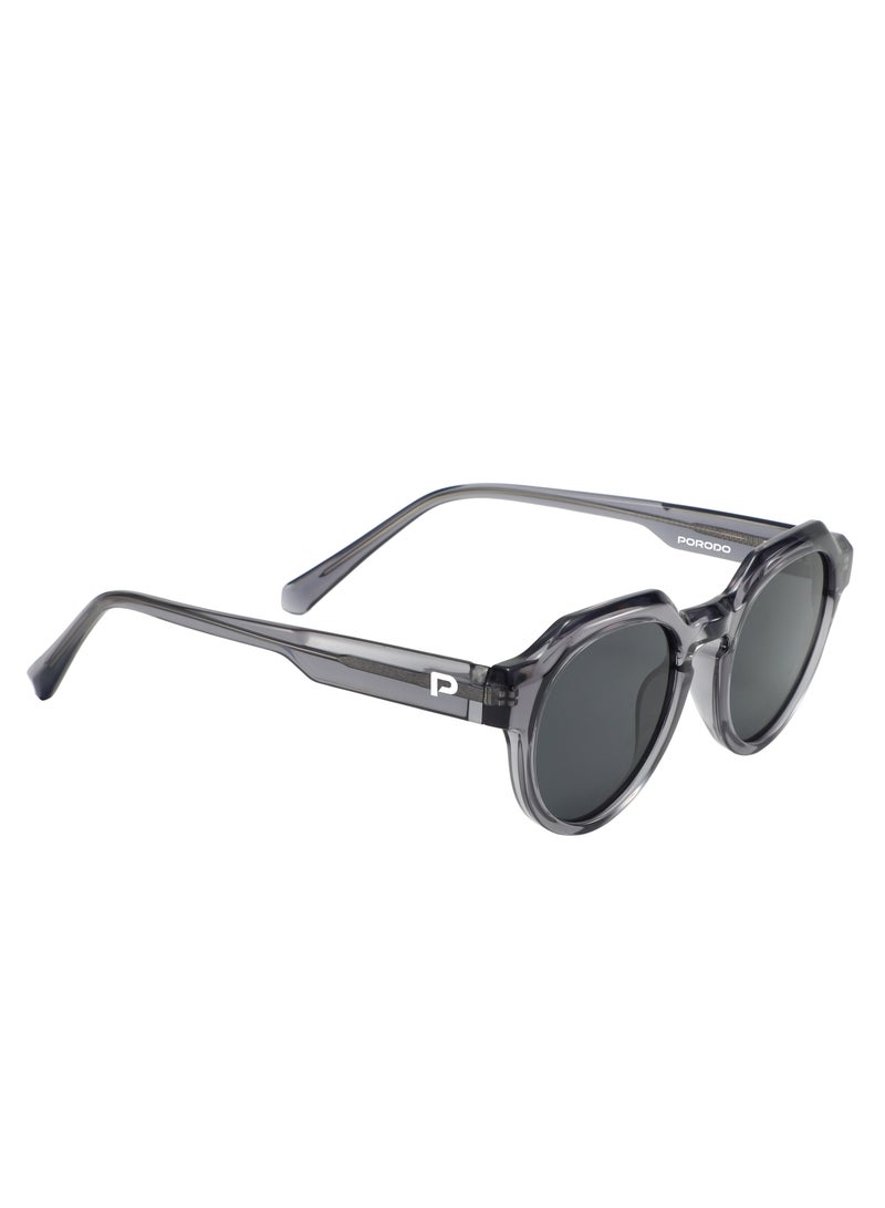 porodo MONTAGO Polarized Lens Sunglasses with Distinct Geometric Frame / UV400 Protection / LightWeight Comfort / Polarized Clarity / ALL-DAY Comfort Fit - Silver - Image 2