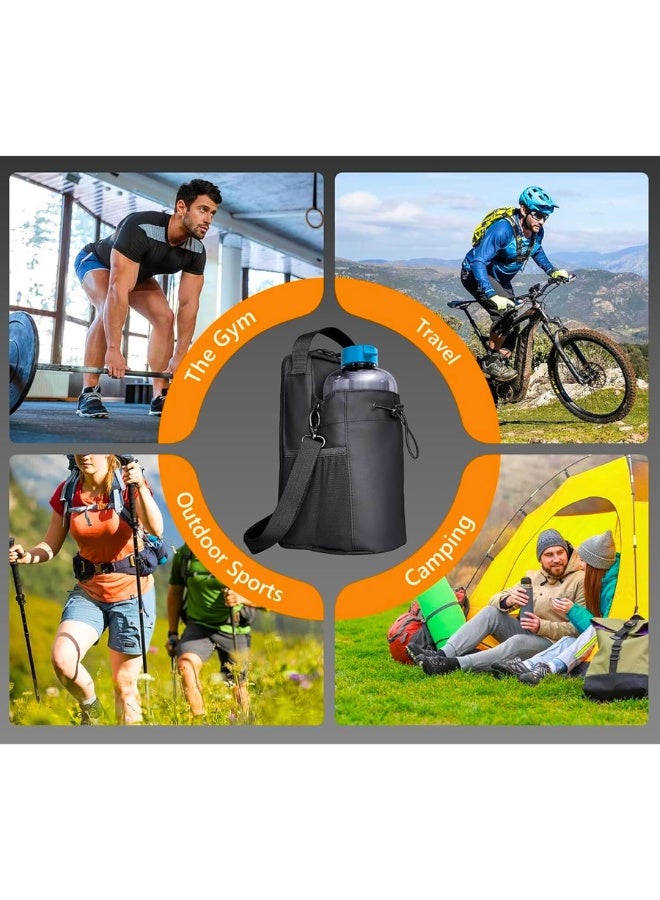 Chase Up Magnetic Gym Bag For Water Bottle Holder, Pouch Sleeve With Phone Pocket Silicone Towel Buckle And Sling Sport Bag Travel Work Cycling For Men Women Gym Accessories Organizer, Gym Gifts (Black) - Image 2