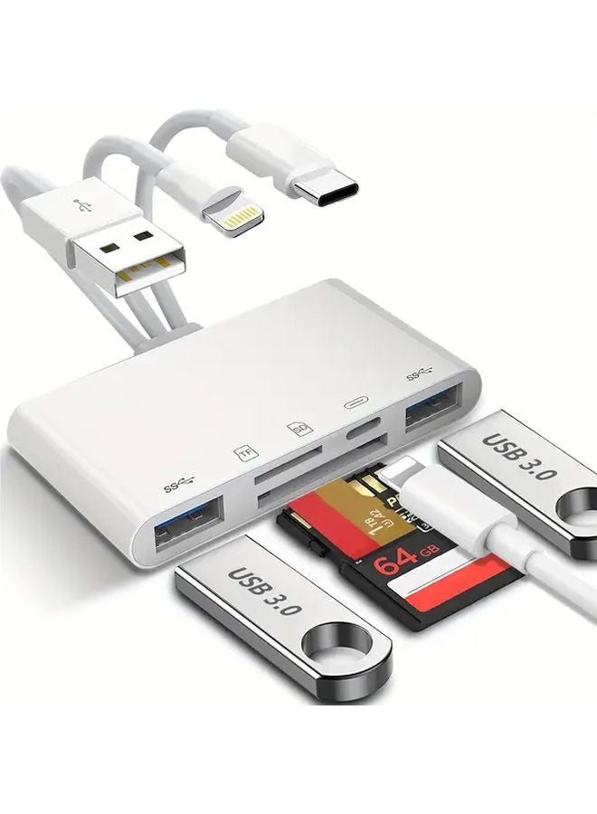 5 في 1 محول USB C OTG قارئ بطاقة SD Micro SD مع شحن سريع - Image 1