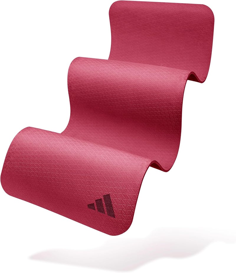 Adidas 10mm Yoga Mat – Collegiate Burgundy, Extra Thick Non-Slip Mat for Comfort & Floor Exercises - Image 4