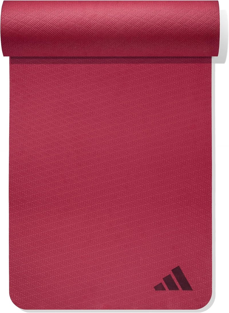 Adidas 10mm Yoga Mat – Collegiate Burgundy, Extra Thick Non-Slip Mat for Comfort & Floor Exercises - Image 2