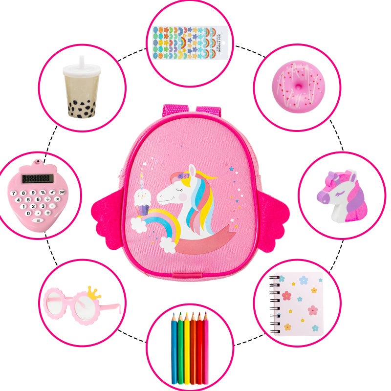 BDDOLL Doll Clothes and Accessories School Supplies Playset for 18 Inch Girl Doll with Doll Clothes,School Bags, Student Cards, Glasses, Pencils, calculators, Scissors, notebooks, etc - Image 4