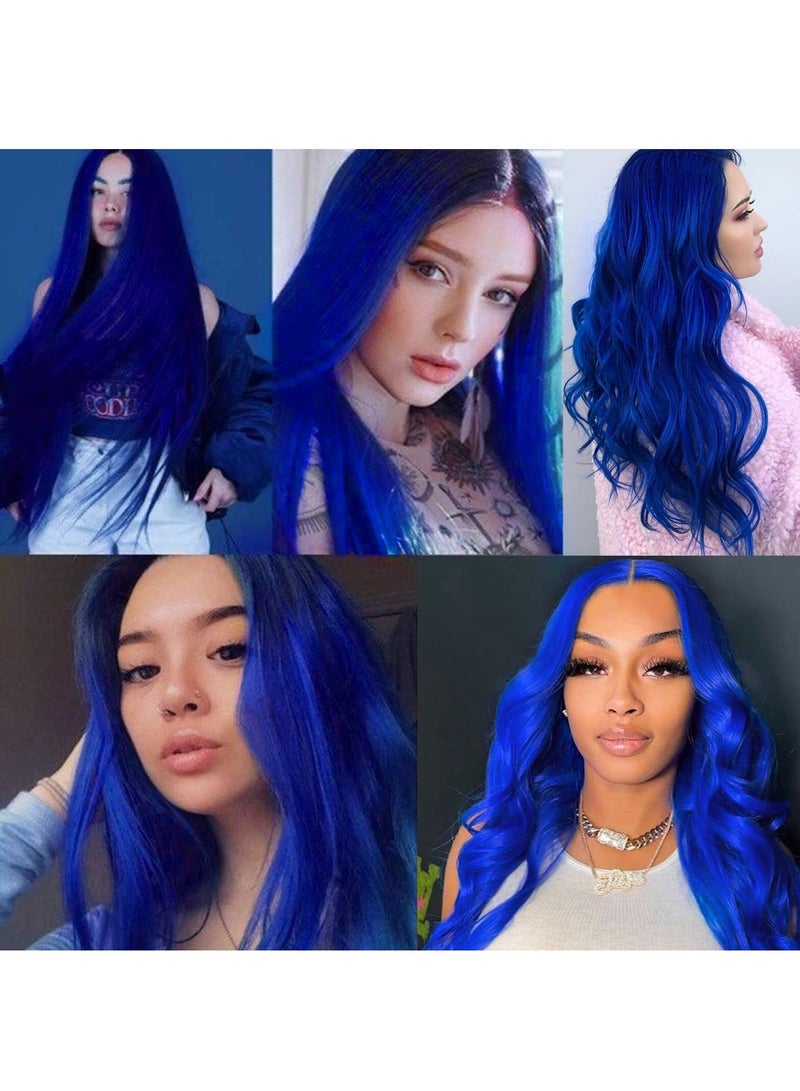 Arabest 22 inch Colored Hair Extensions, Multi-colors Party Highlights Clip in Synthetic Hair Extensions (10 PCS Blue) - Image 5