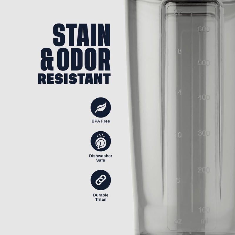 BlenderBottle زجاجة خلط بلندر بوتل برو سيريز مثالية لاهتزازات البروتين وما قبل التمرين، سعة 32 أونصة، رمادي حصوي - Image 5