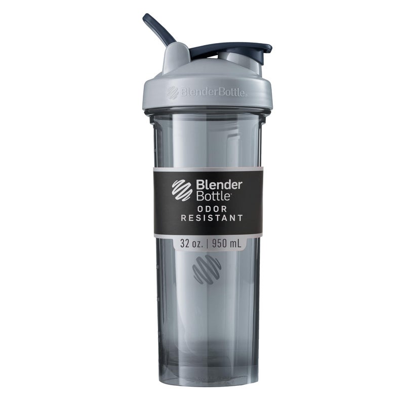 BlenderBottle زجاجة خلط بلندر بوتل برو سيريز مثالية لاهتزازات البروتين وما قبل التمرين، سعة 32 أونصة، رمادي حصوي - Image 1