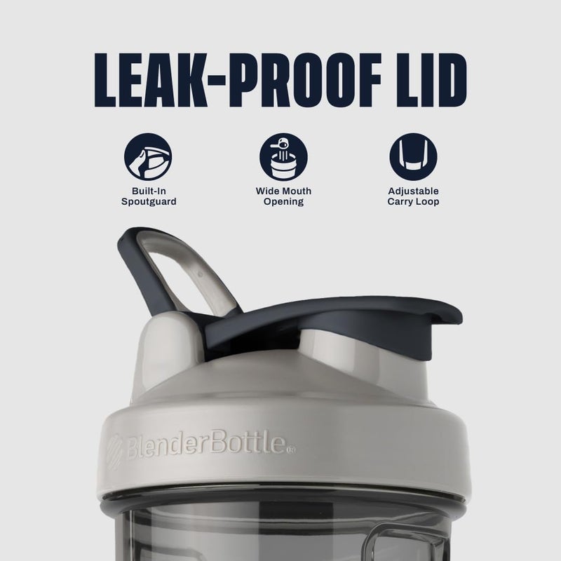 BlenderBottle زجاجة خلط بلندر بوتل برو سيريز مثالية لاهتزازات البروتين وما قبل التمرين، سعة 32 أونصة، رمادي حصوي - Image 3