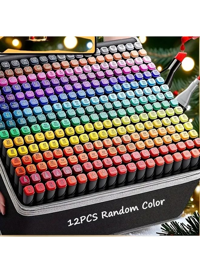 Color Art Edition 12 Double Ended Alcohol Markers Permanent Sketching Pens For Drawing - Image 1