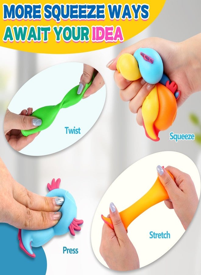 Teeanzo 12 PCS Squishy Fidget Toys, Slow Rising Stress Balls Soft Flour Filled Axolotl Cute Salamander Squeeze Sensory Toys Anxiety Relief for Adults Birthday Party Favor - Image 4