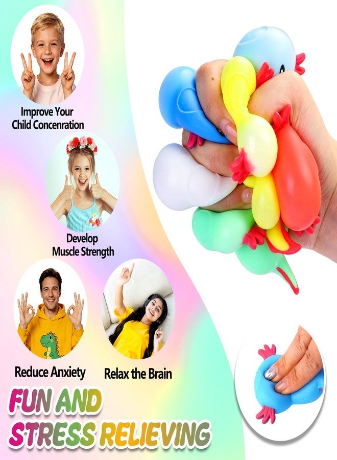 Teeanzo 12 PCS Squishy Fidget Toys, Slow Rising Stress Balls Soft Flour Filled Axolotl Cute Salamander Squeeze Sensory Toys Anxiety Relief for Adults Birthday Party Favor - Image 5