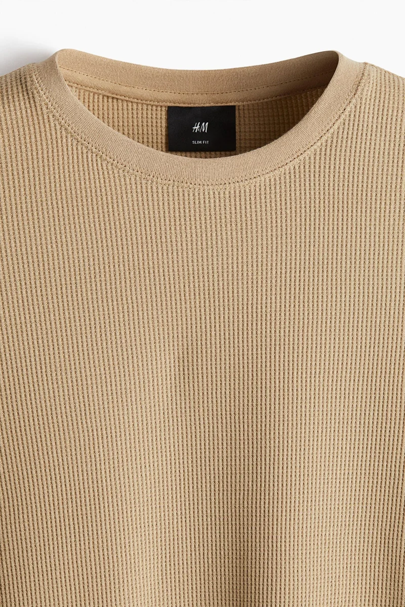 H&M Waffled jersey top