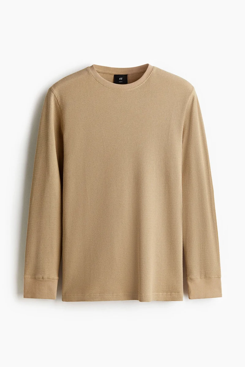 H&M Waffled jersey top