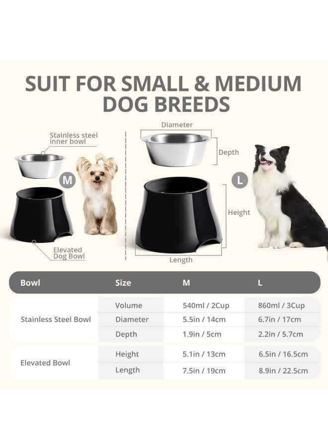 FluffyDream yoken Sturdy Elevated Dog Bowls 2 Packs, [Prevention of Vertebrae Disease] [2X Non-Slip] Dog Food Bowls with Stainless Steel Bowl, High Capacity Water Bowl Colorful Raised Bowl for Medium Small Dogs - Image 2