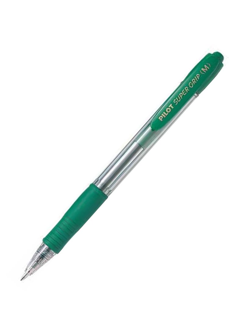 PILOT 12-Piece Supergrip Retractable Ball Pen Medium Tip Green Ink - Image 2