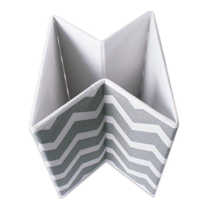 DII Non Woven Polyester Storage Bin, Chevron, Gray, Small Set of 4 - Image 2